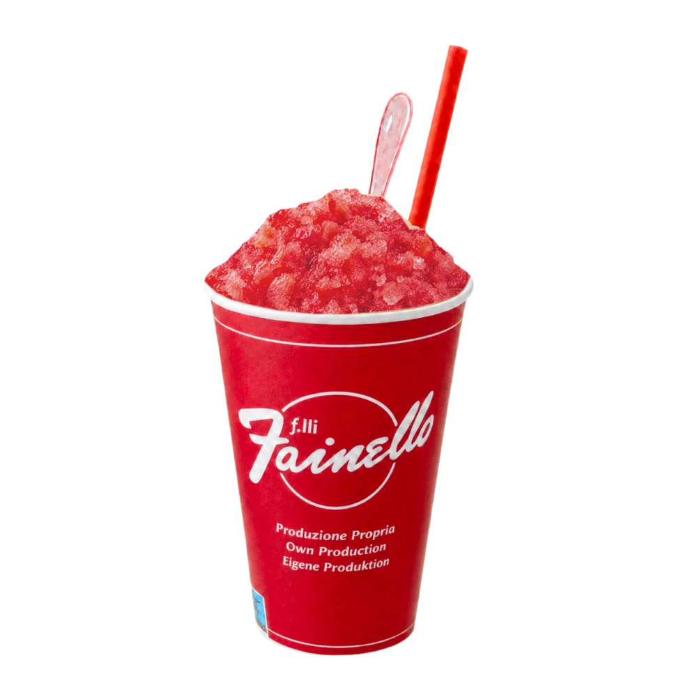 Erdbeergranita im Fainello-Becher